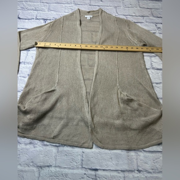 J. Jill Beige Open Front Lightweight Cardigan. Size Medium. Layering. - Picture 3 of 4